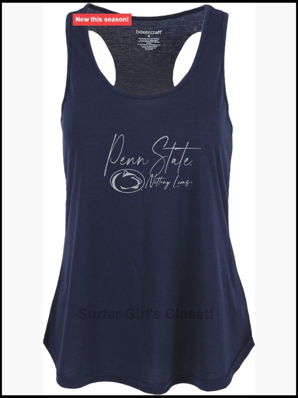 NCAA Women's Essential Racerback Tank Soft Cotton Blend Sleeveless Scoop Neck